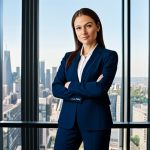 Professional Businesswoman**

A professional businesswoman in a modest business suit, standing confidently in a modern office with large windows overlooking a cityscape, fully clothed, appropriate attire, safe for work, perfect anatomy, correct proportions, natural pose, professional photography, high quality, soft natural lighting.

**