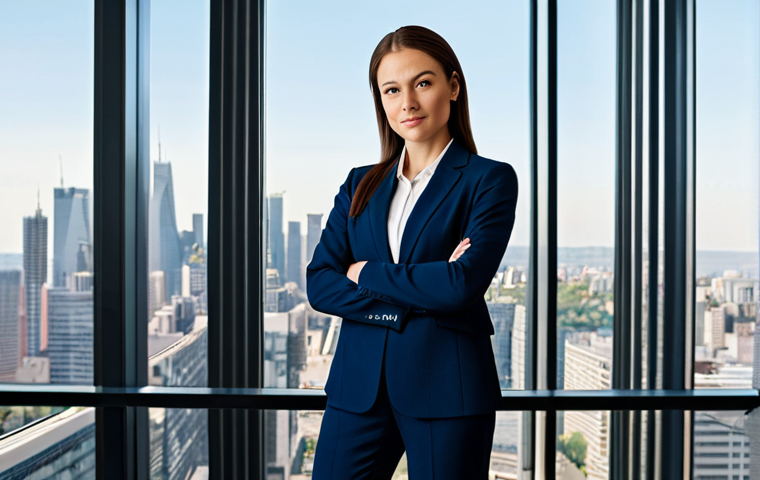 Professional Businesswoman**

A professional businesswoman in a modest business suit, standing confidently in a modern office with large windows overlooking a cityscape, fully clothed, appropriate attire, safe for work, perfect anatomy, correct proportions, natural pose, professional photography, high quality, soft natural lighting.

**