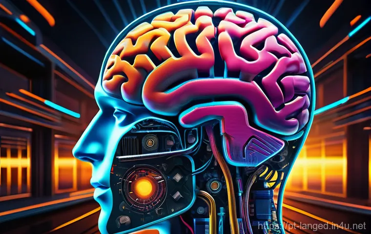 언어 학습의 인지적 요소 - **Prompt:** "A vibrant and dynamic illustration of a human brain actively 'working out' in a stylize...