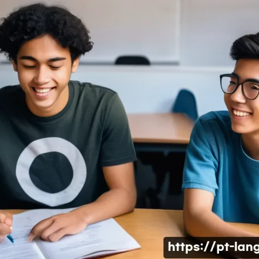 언어 교육에서의 총괄 평가 - **Prompt:** A vibrant split image contrasting two scenes of language learning. On the left, a frustr...